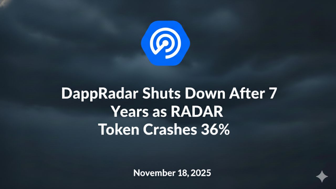 DappRadar Shuts Down After 7 Years as RADAR Token Crashes 36%