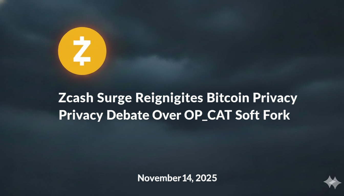 Zcash Surge Reignites Bitcoin Privacy Debate Over OP_CAT Soft Fork
