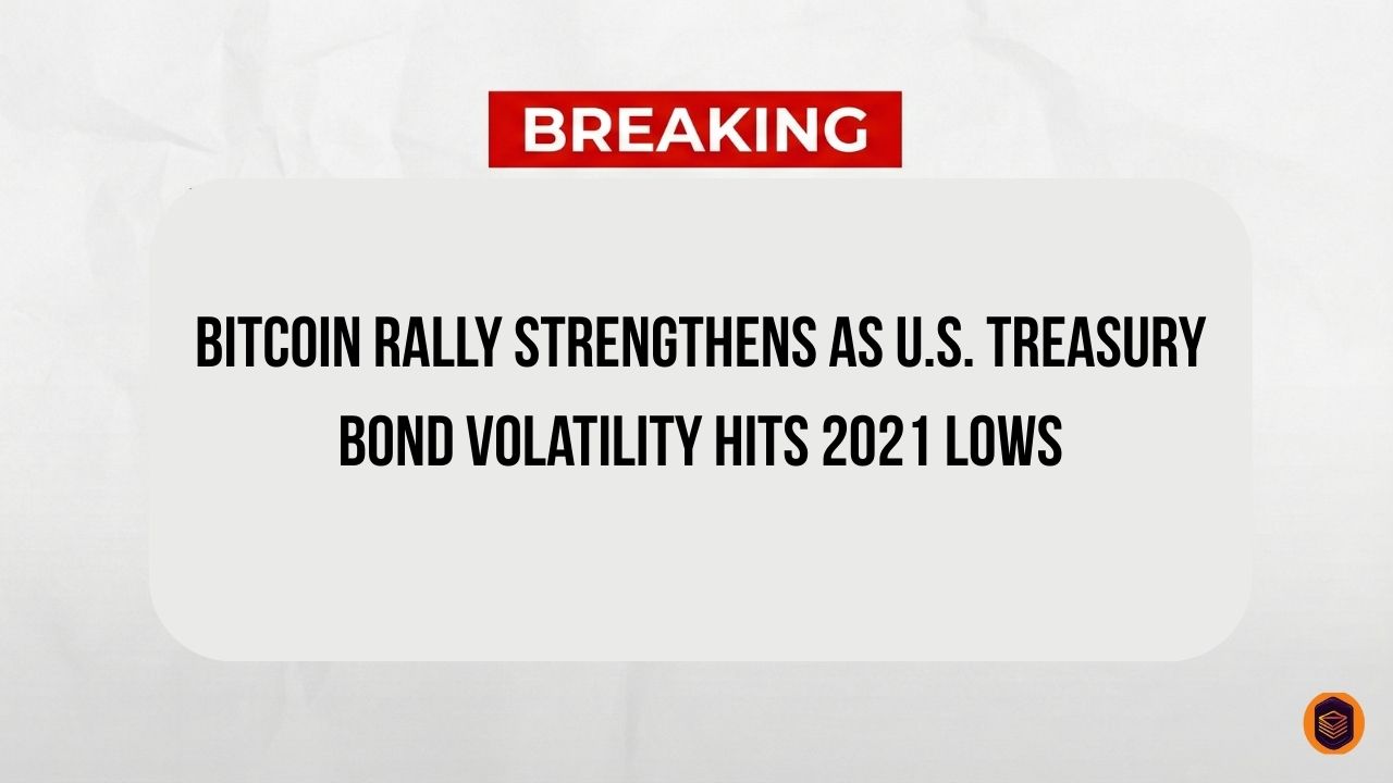 Bitcoin Rally Strengthens as U.S. Treasury Bond Volatility Hits 2021 Lows