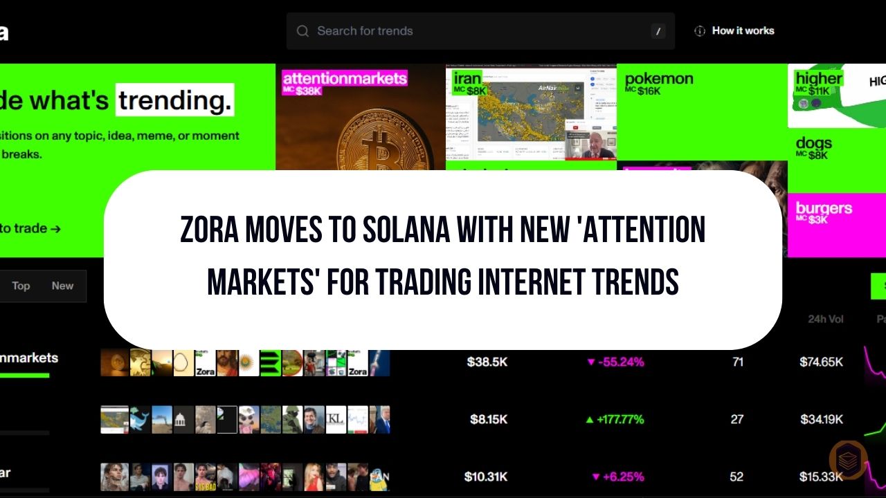 Zora Moves to Solana With New Attention Markets for Trading Internet Trends