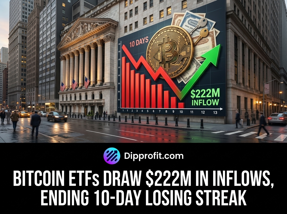 Bitcoin ETFs Draw $222M in Inflows, Ending 10-Day Losing Streak 8 bitcoin etf, bitcoin etfs, crypto news, dipprofit.com